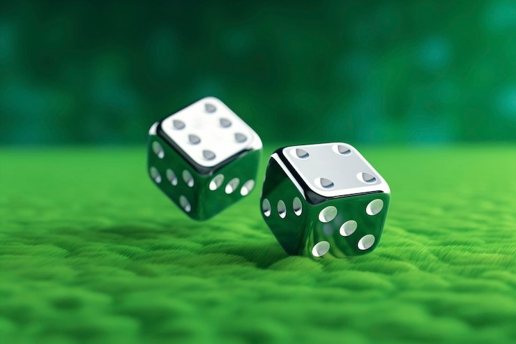 Live dealer Sic Bo table with three dice in glass dome